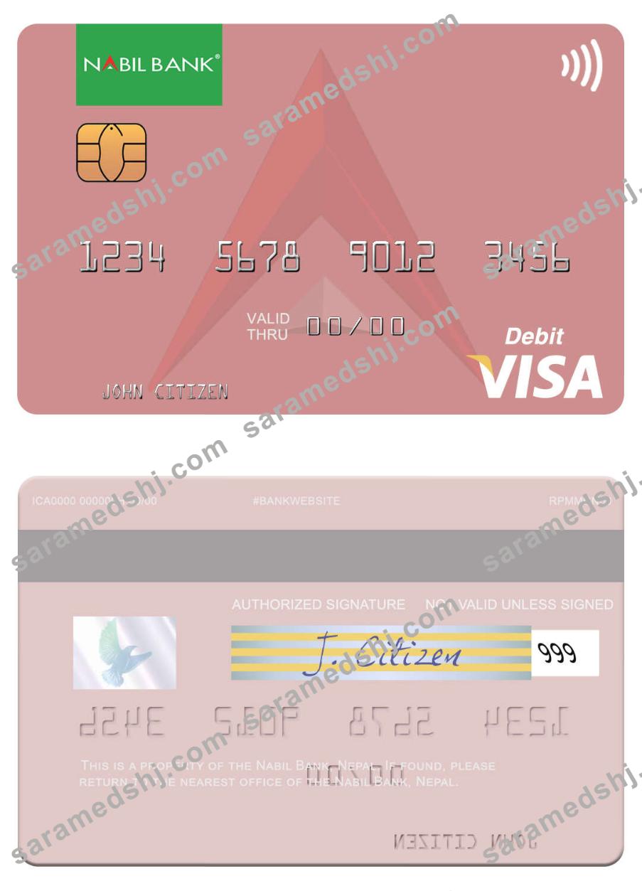 Nepal Nabil Bank visa debit card
